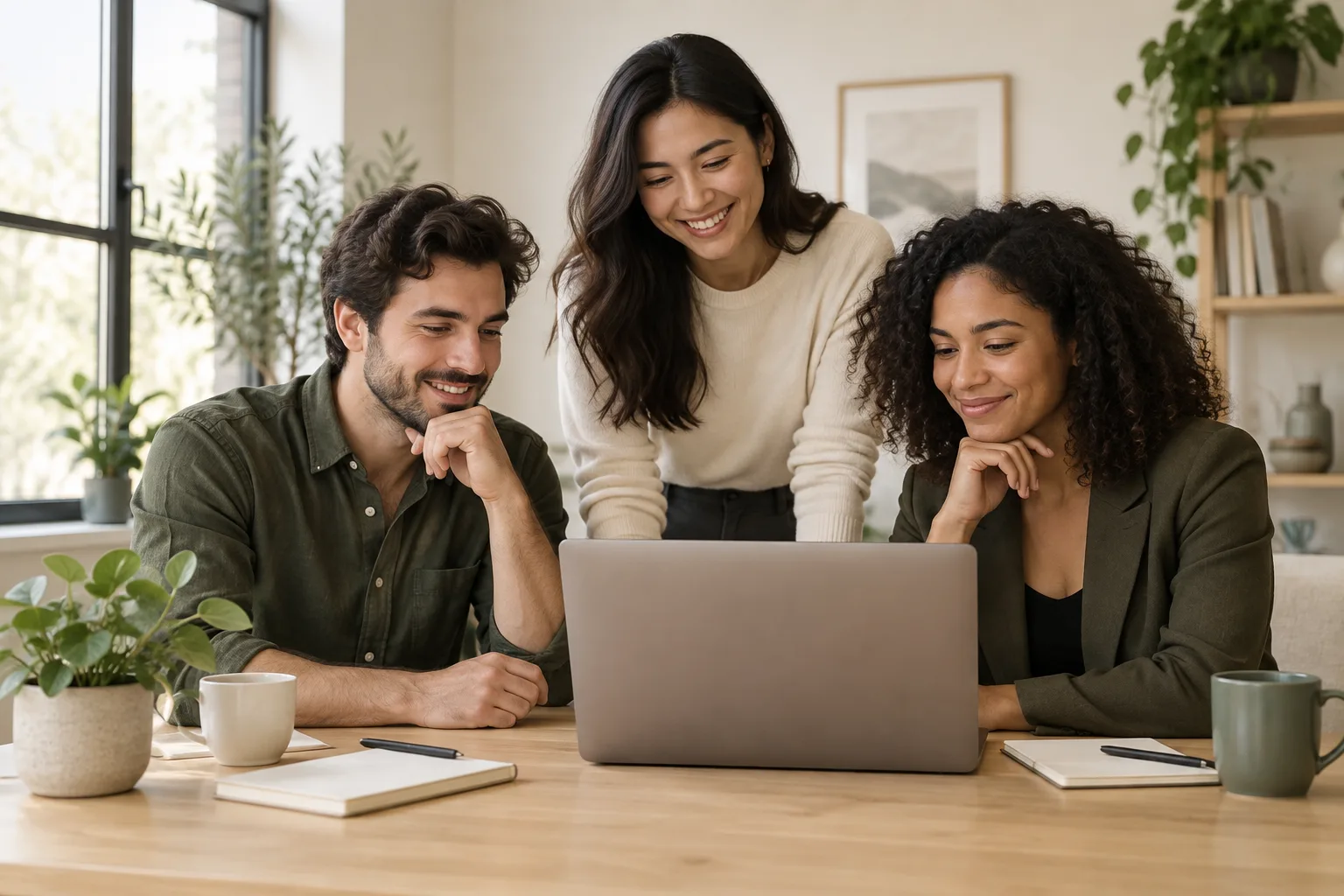 Illustrative founders preparing business records and next steps