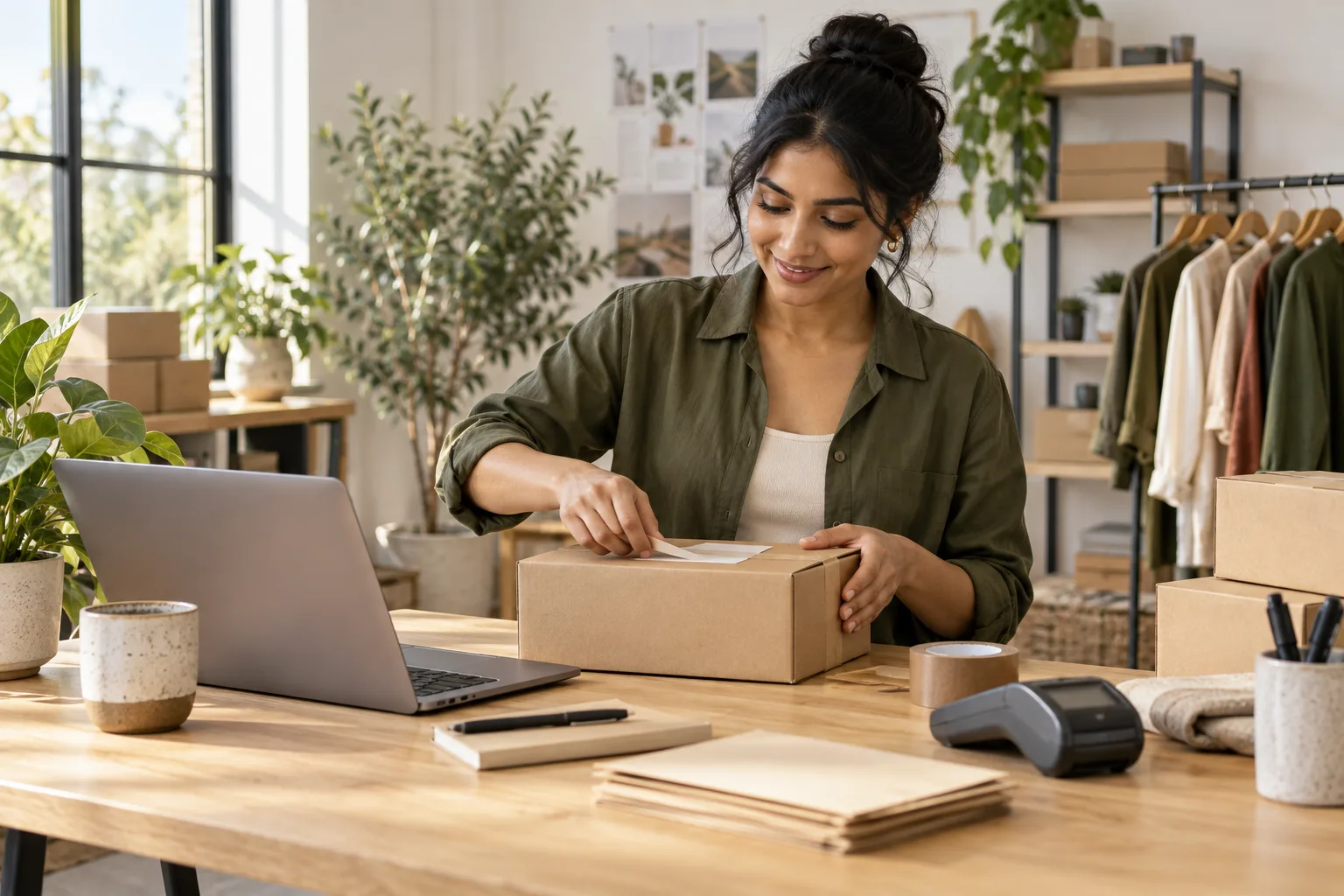 Illustrative founders preparing business records and next steps